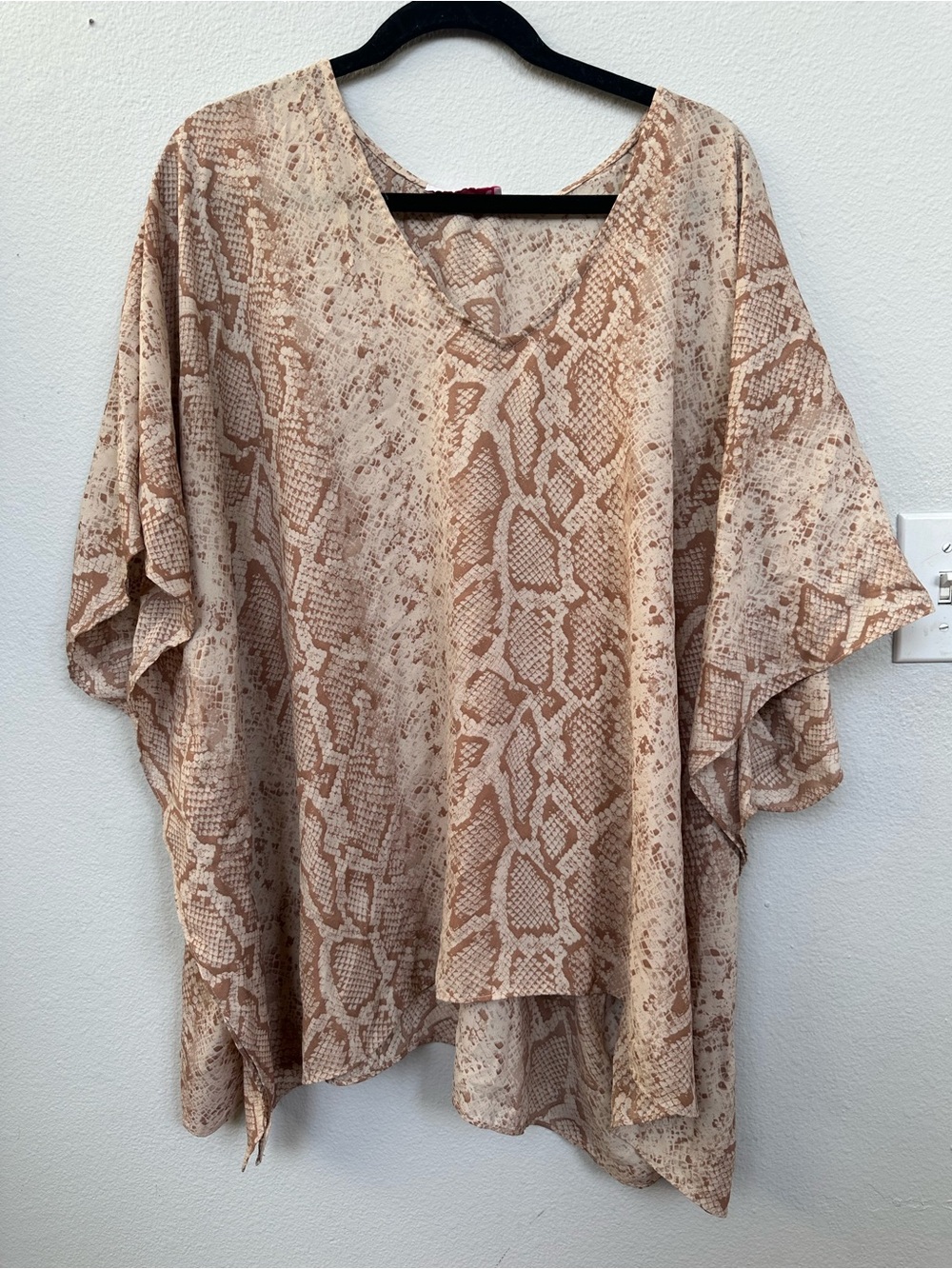 Buddy Love Beige Snake-Print V-Neck Tunic